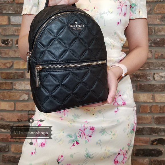 kate Spade MINI Natalia Backpack BLACK Leather NWT main image 7